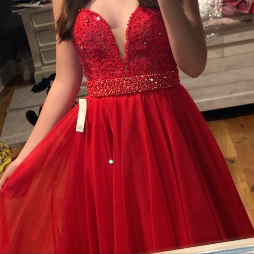 beaded mini dress by sherri hill - Picture 2 of 3